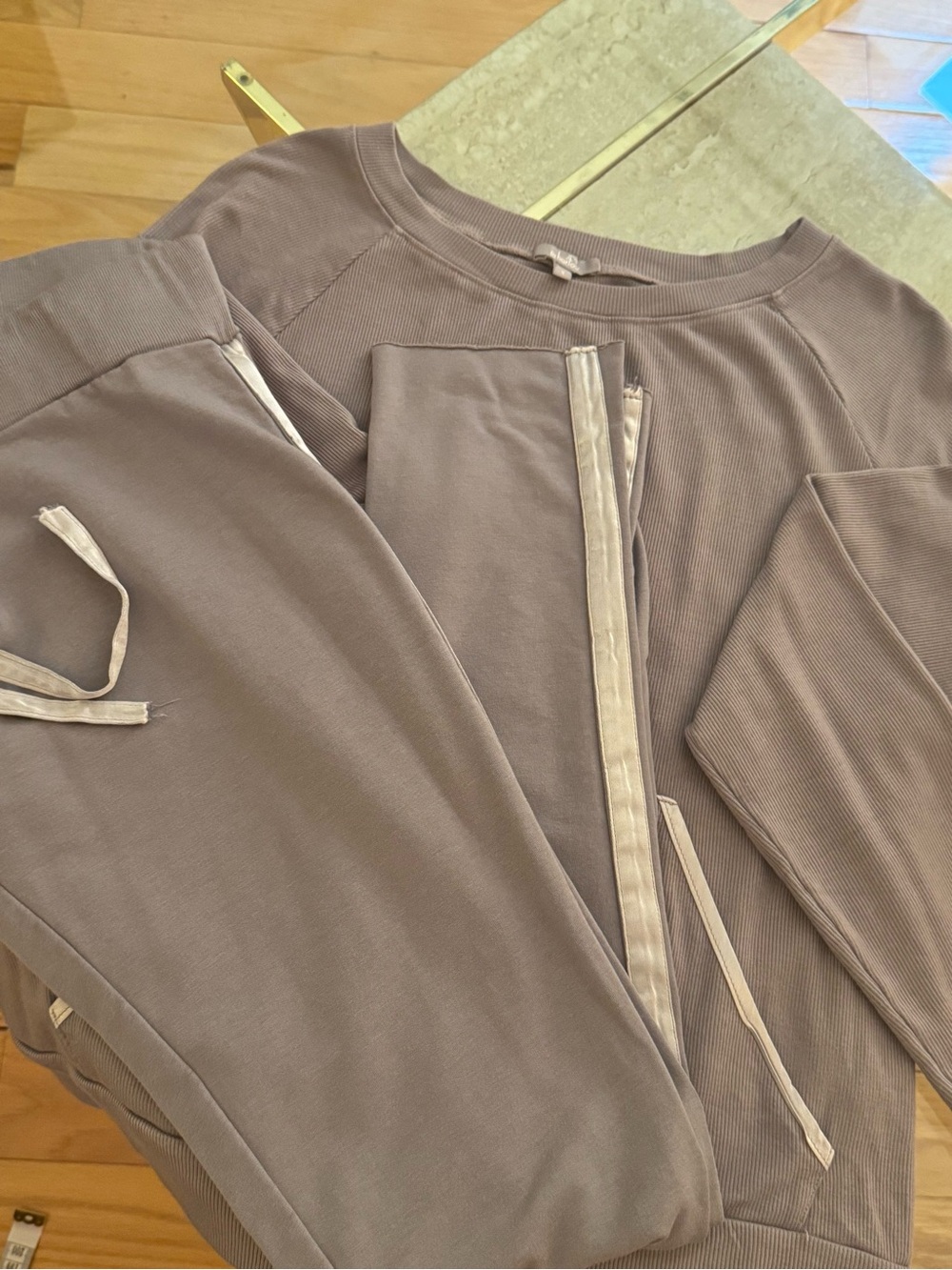 Cozy Two-Piece Lounge Set in Taupe